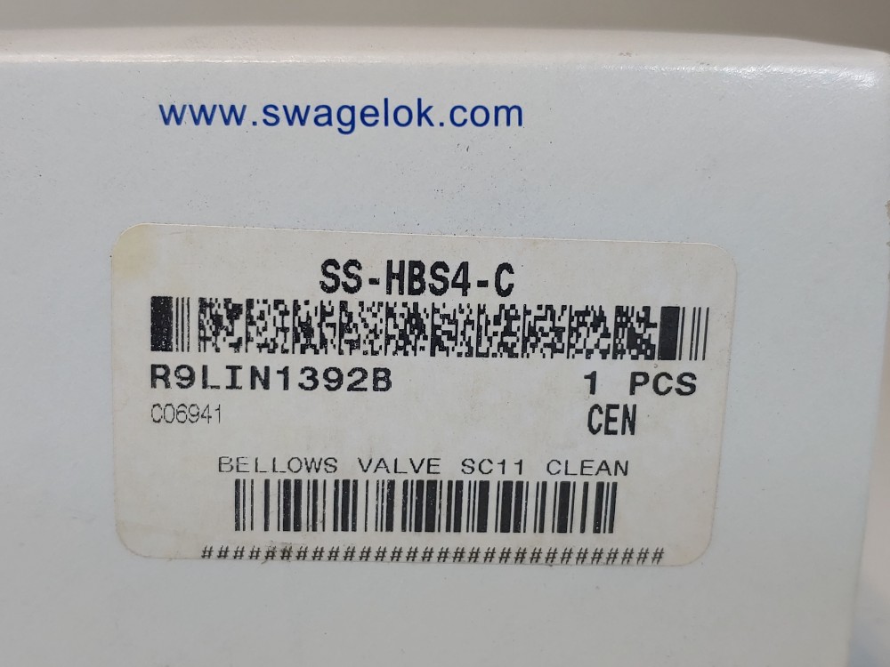 Swagelok 1/4" High Pressure Bellows Sealed Tubing Fitting Valve SS-HBS4-C
