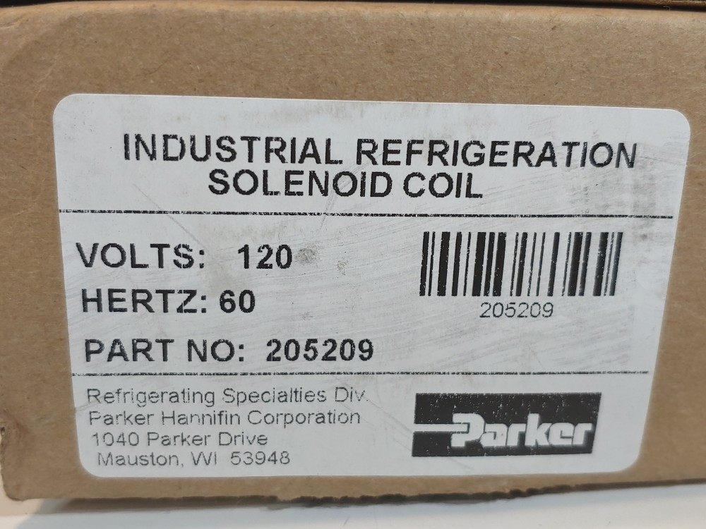 Parker Industrial Refrigeration Solenoid Coil Catalog#: 205209