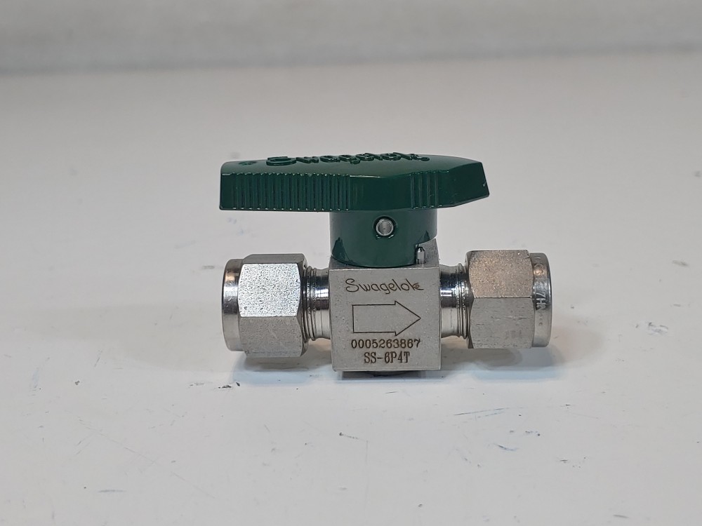 Swagelok 3/8" Quarter-Turn Tube Fitting 316 S/S Plug Valve SS-6P4T 