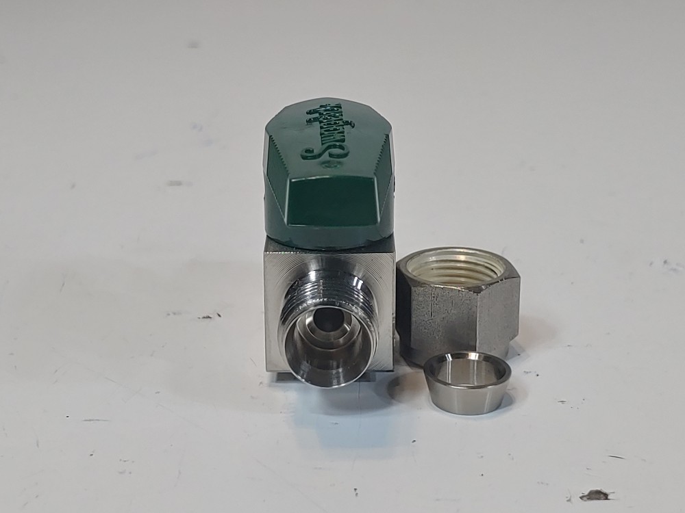 Swagelok 3/8" Quarter-Turn Tube Fitting 316 S/S Plug Valve SS-6P4T 