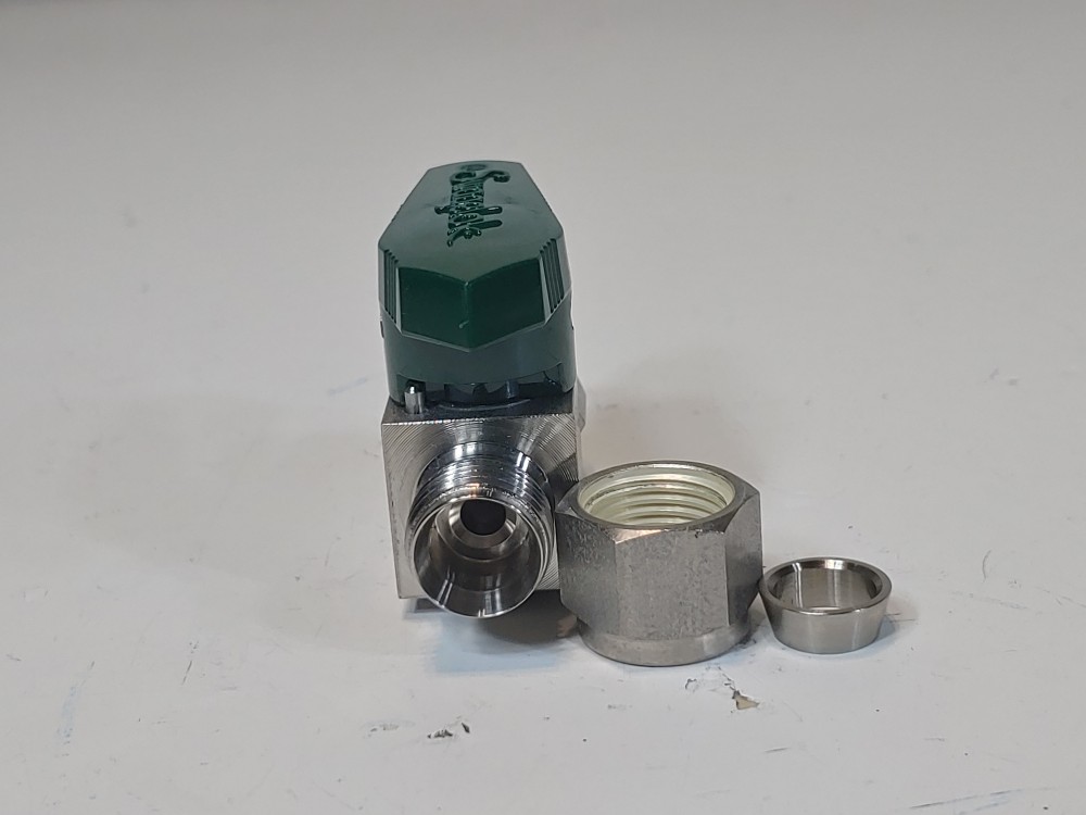 Swagelok 3/8" Quarter-Turn Tube Fitting 316 S/S Plug Valve SS-6P4T 