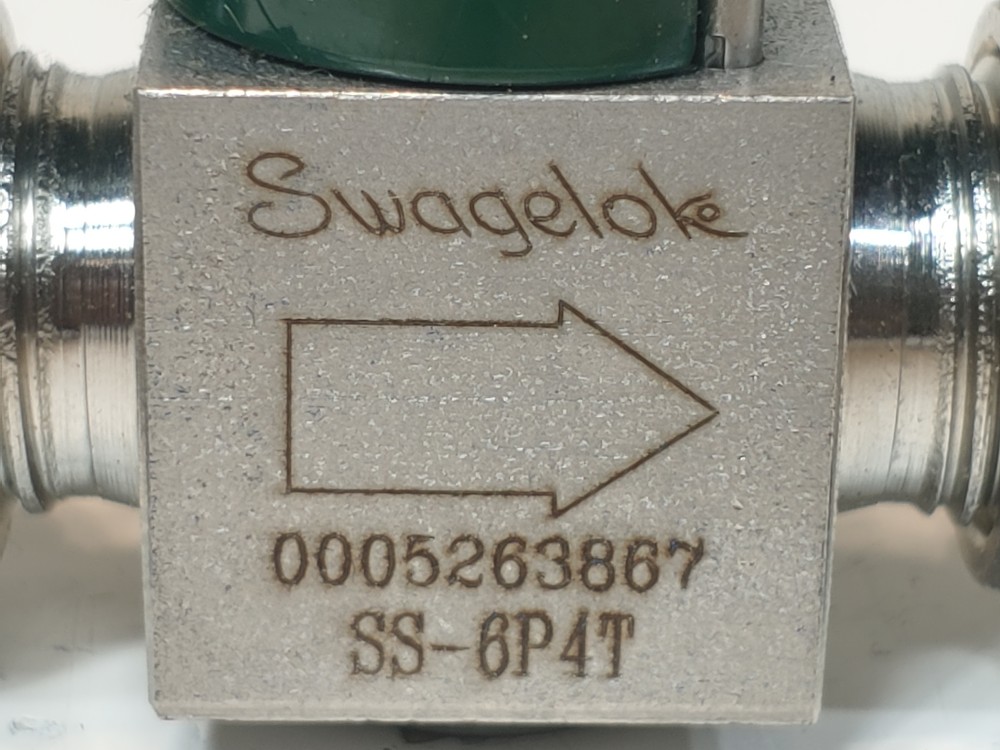 Swagelok 3/8" Quarter-Turn Tube Fitting 316 S/S Plug Valve SS-6P4T 