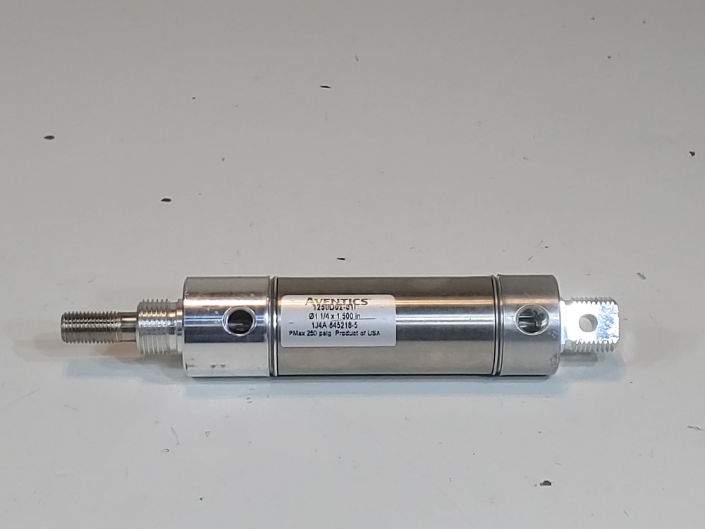 Lot of (2) Aventics Round Line Pneumatic Cylinder, 1-1/4" Bore, 1" Stroke 
