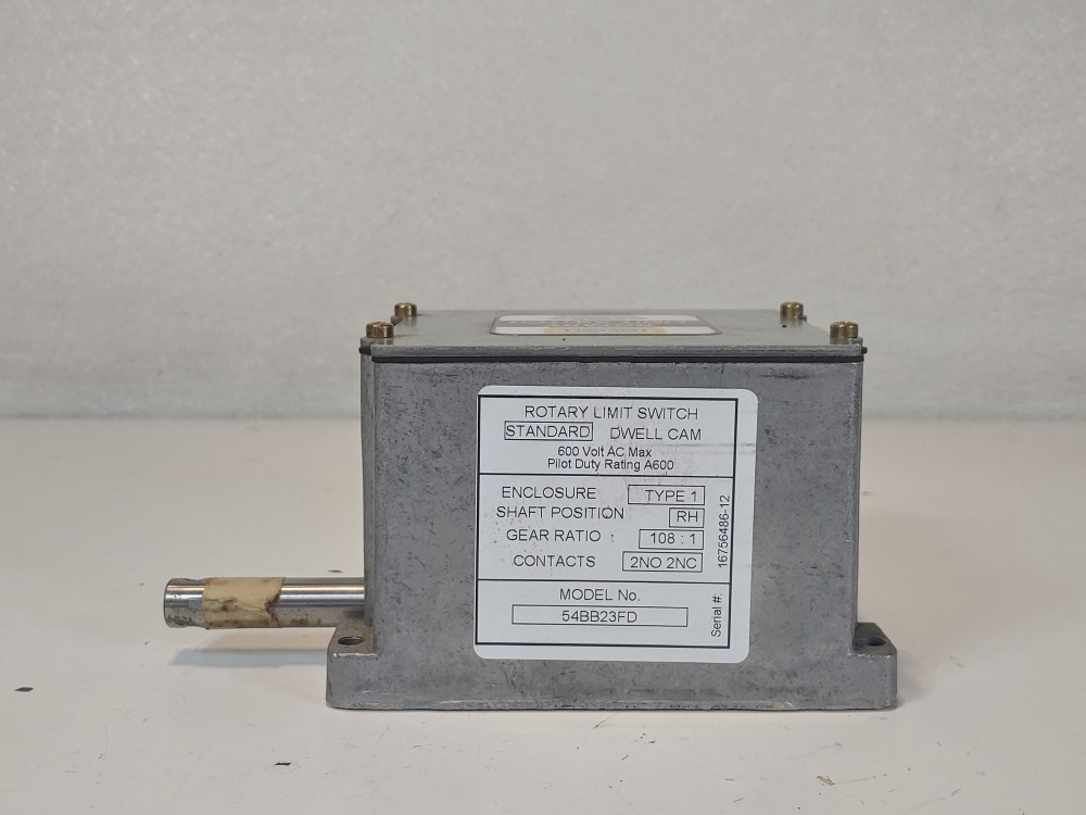 Hubbell Rotary Limit Switch 108:1 Gear Ratio, Model#: 54BB23FD