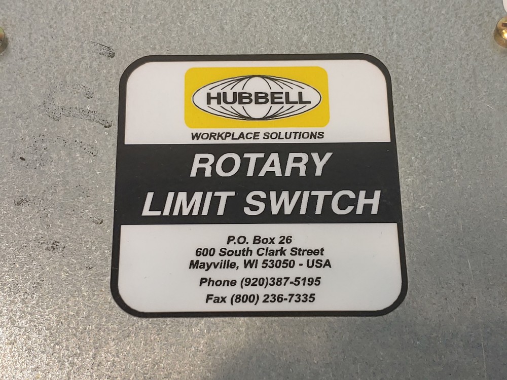 Hubbell Rotary Limit Switch 108:1 Gear Ratio, Model#: 54BB23FD