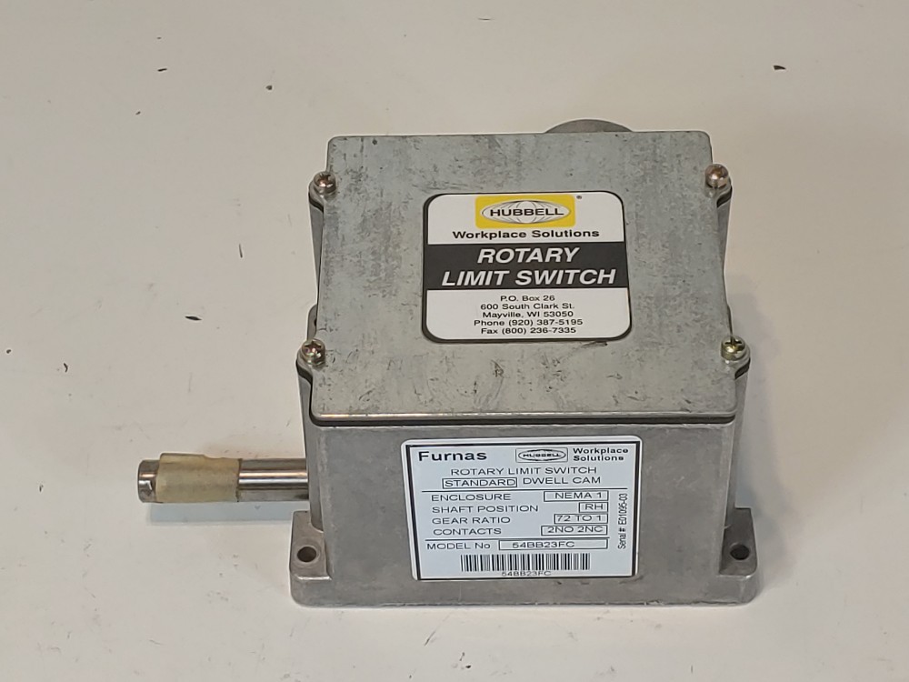 Hubbell Rotary Limit Switch 72:1 Gear Ratio, Model#: 54BB23FC