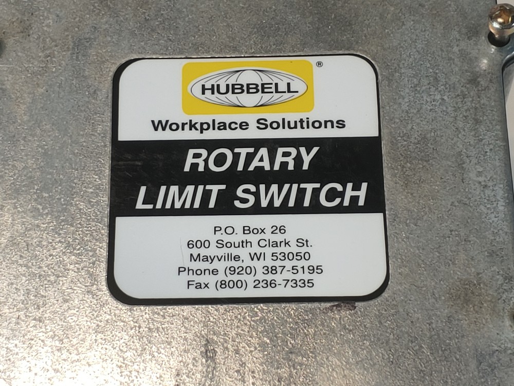 Hubbell Rotary Limit Switch 72:1 Gear Ratio, Model#: 54BB23FC
