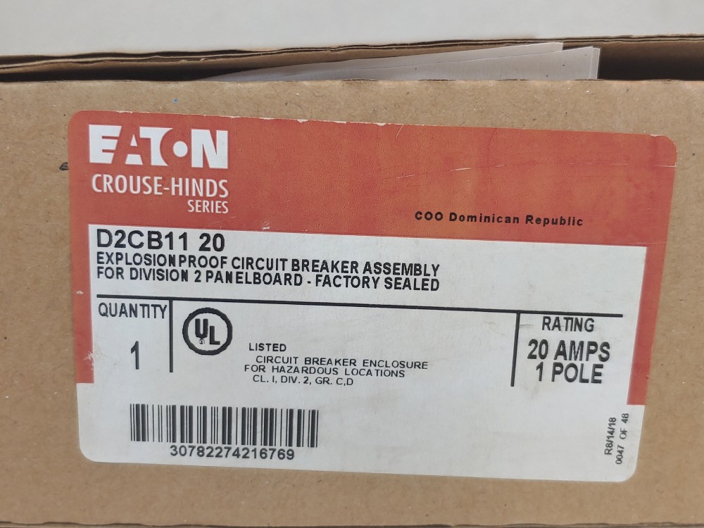 Crouse Hinds D2CB11 20 Circuit Breaker