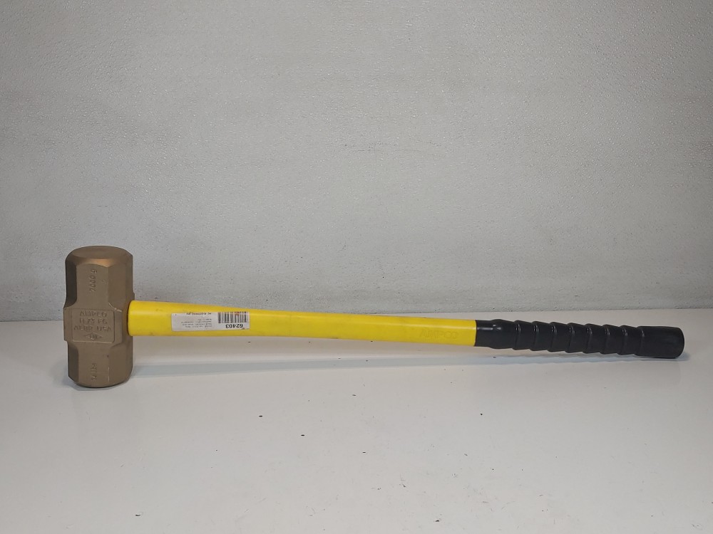 Ampco H-73 Aluminum Bronze, Non-Sparking Sledge Hammer, Fiberglass Handle