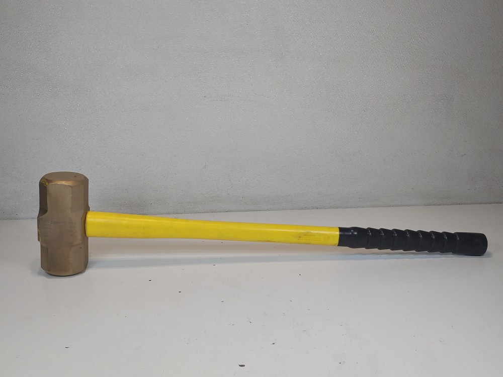 Ampco H-73 Aluminum Bronze, Non-Sparking Sledge Hammer, Fiberglass Handle