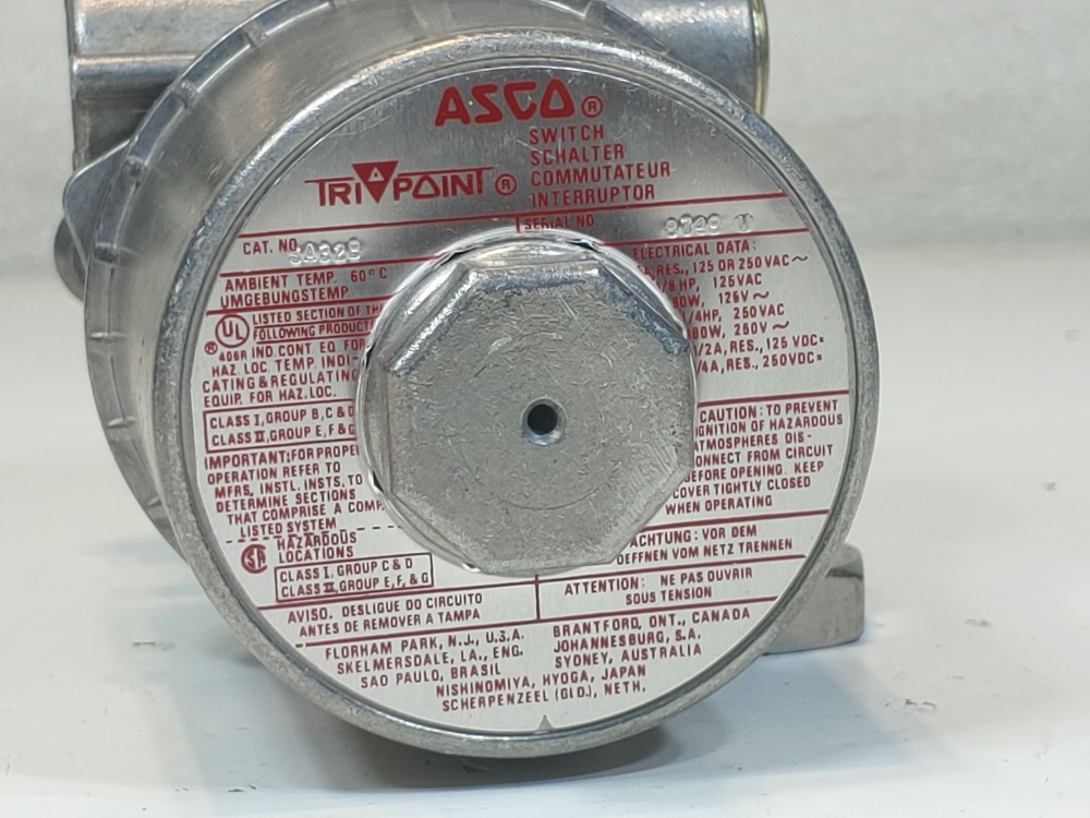 Asco Tri-Point SA32B Pressure Switch w/ Asco TD30A11 Sensor