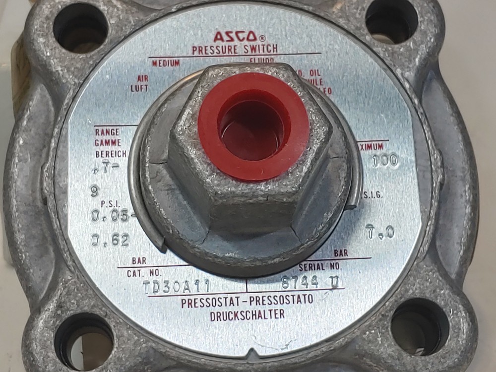 Asco Tri-Point SA32B Pressure Switch w/ Asco TD30A11 Sensor