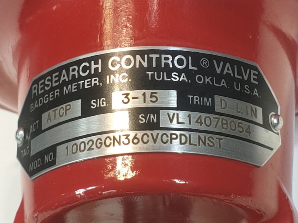 Badger Meter Research Control Valve Actuator 1002-GC-N-36-CV-CP-DLN-ST