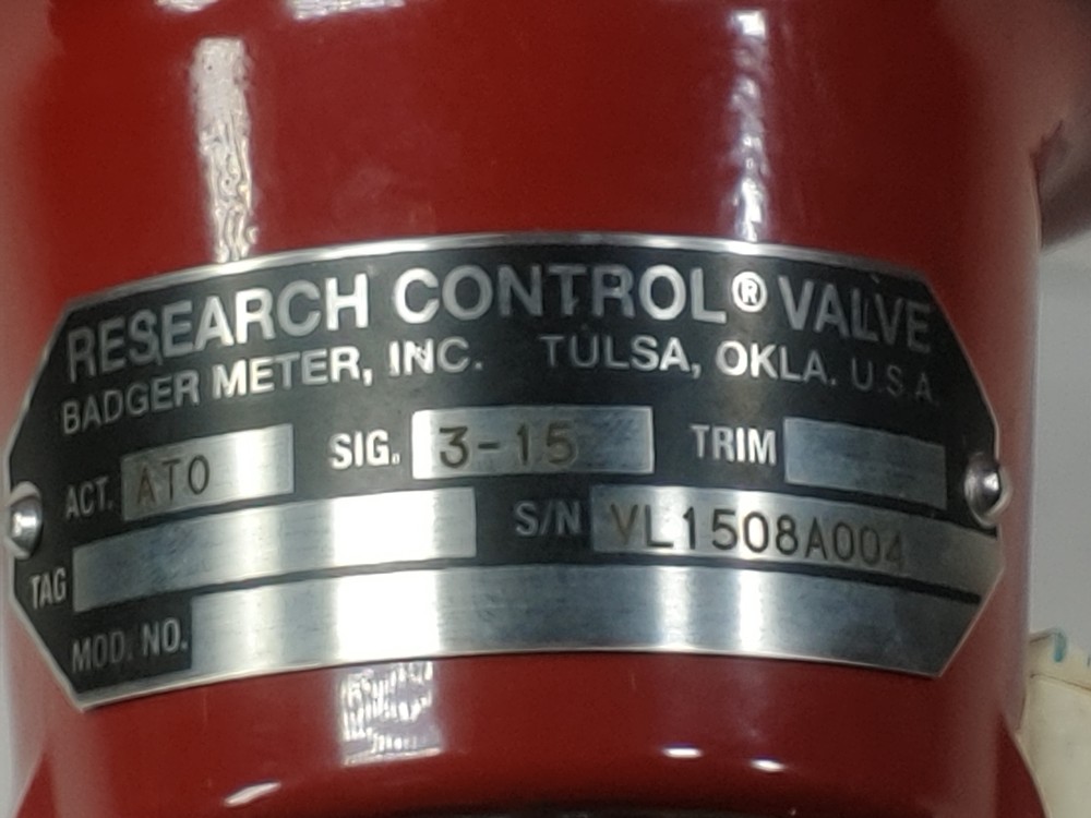 Badger Meter Research Control Valve Actuator Type TLDA/Model 3 1/2" CF8/3M Valve