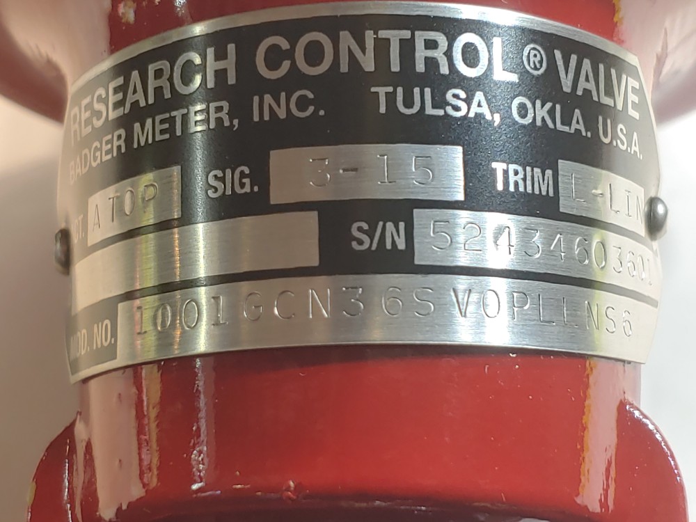 Badger Meter Research 1/4" Control Valve Actuator 1001-GC-N-36-SV-OP-LLN-S6