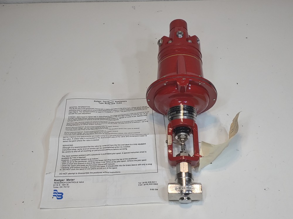 Badger Meter Research 1/4" Control Valve Actuator 1001-GC-N-36-SV-OP-LLN-S6