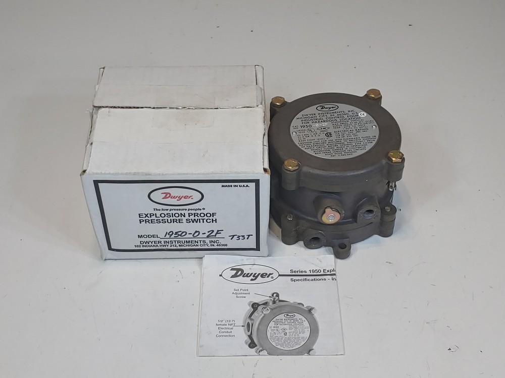 Dwyer Explosion Proof Pressure Switch Model# 1950-0-2F