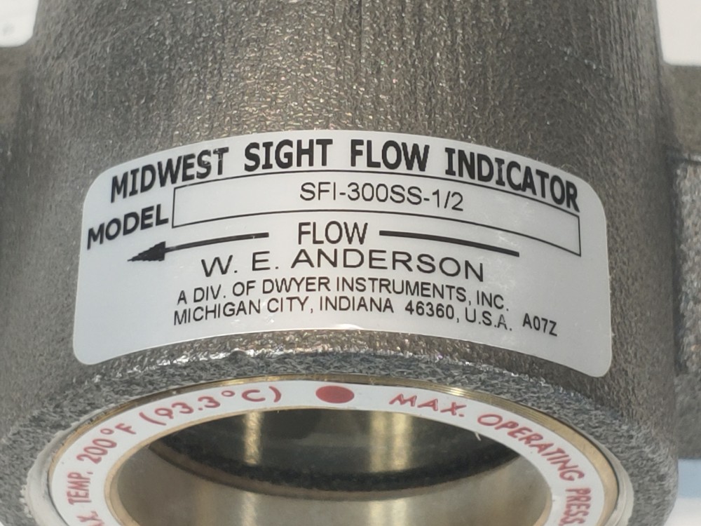 Dwyer W.E. Anderson Sight Flow Indicator w/ Impeller Rotor SS 1/2" FNPT