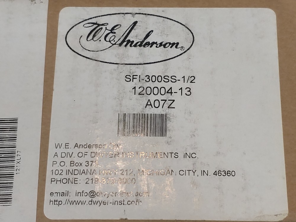 Dwyer W.E. Anderson Sight Flow Indicator w/ Impeller Rotor SS 1/2" FNPT