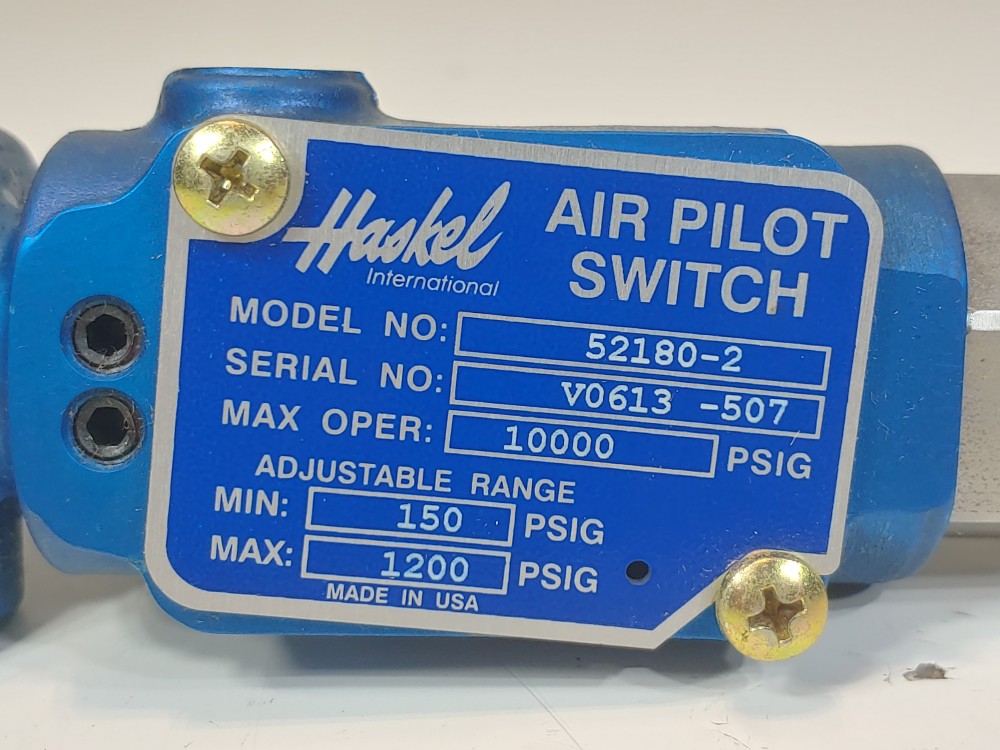 Haskel Air Pilot Switch PN: 52180-2