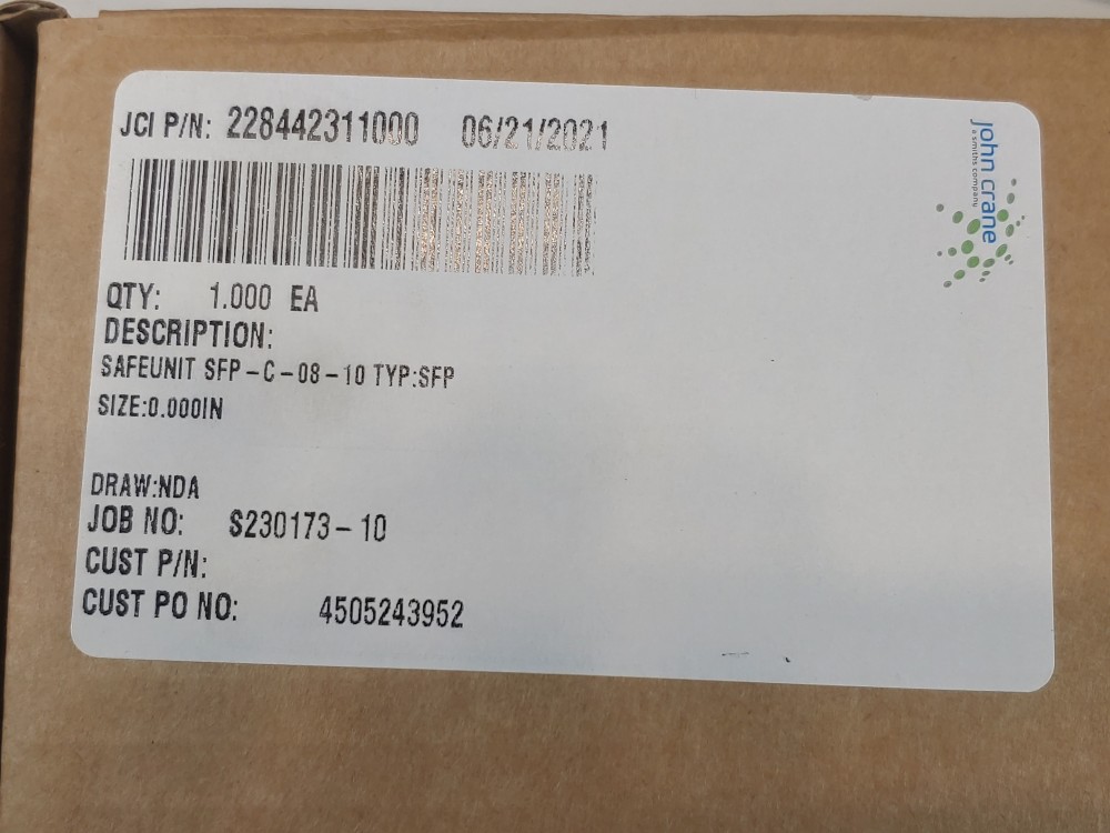 John Crane Safematic Safeunit Monitoring System SFP-C-08-10