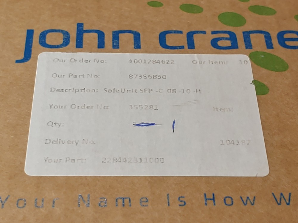 John Crane Safematic Safeunit Monitoring System SFP-C-08-10