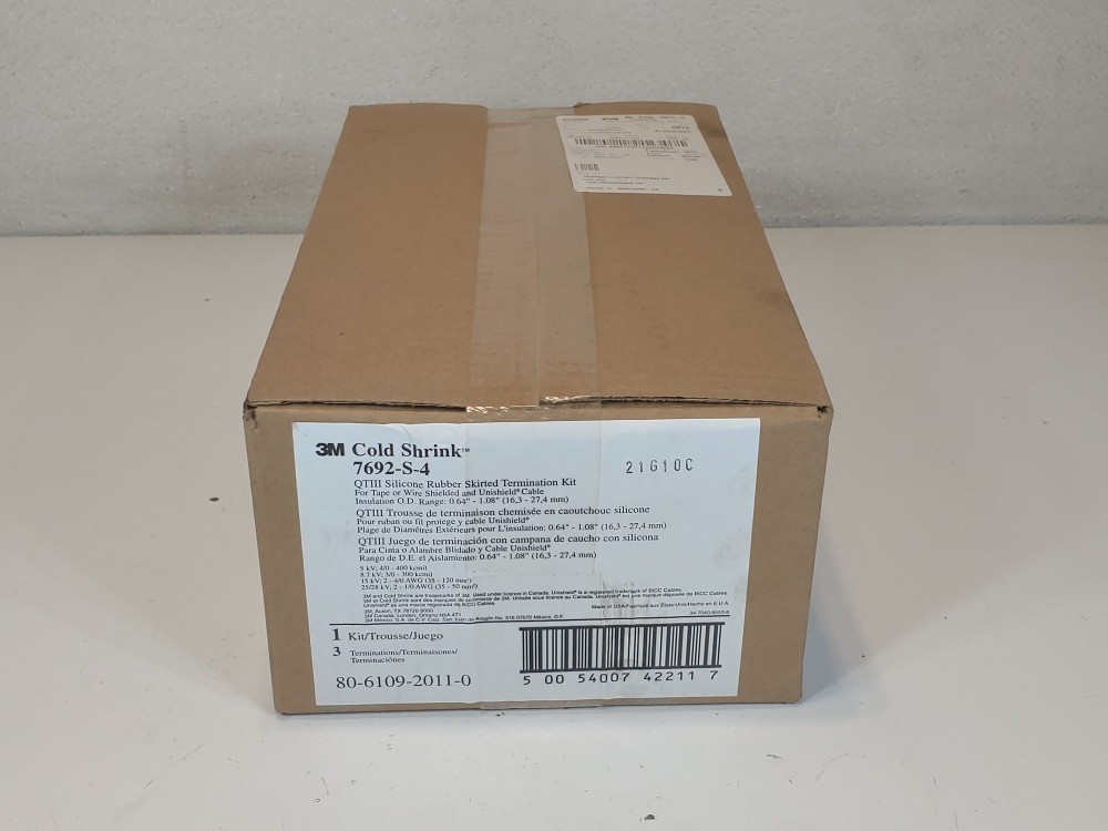 3M Cold Shrink Rubber Skirted QT-III Termination Kit 7692-S-4 