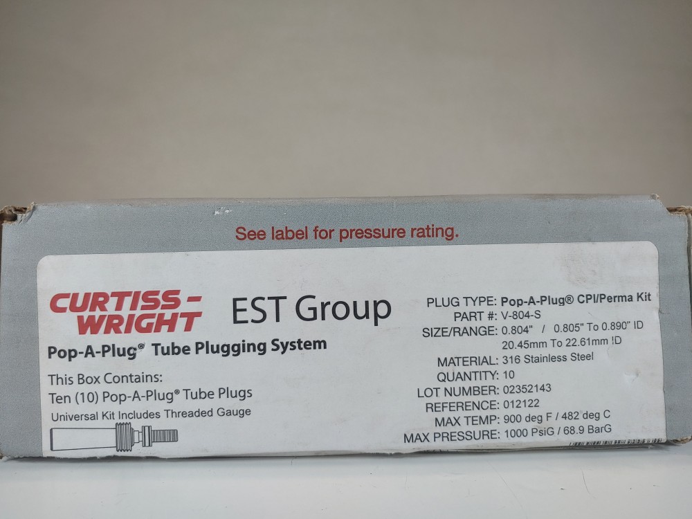 Curtiss-Wright V-804-S Pop-A-Plug Tube Plugging System CPI/Perma Kit