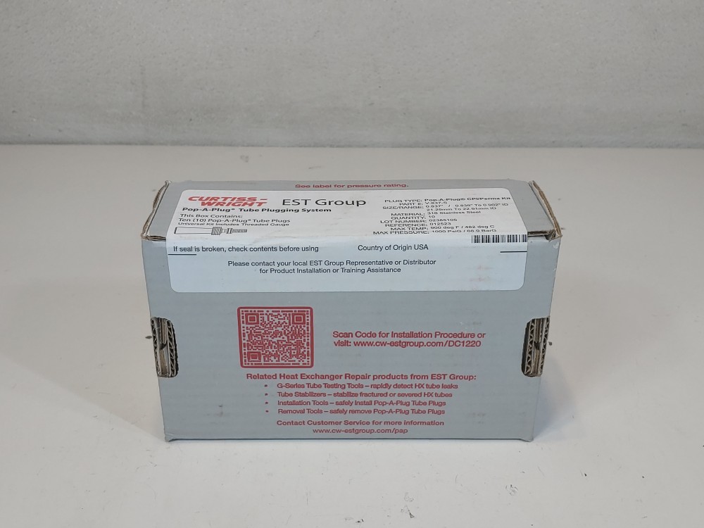 Curtiss-Wright V-837-S Pop-A-Plug Tube Plugging System CPI/Perma Kit