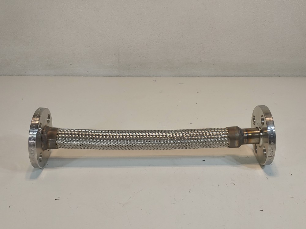 Braided Flex Hose 1" x 15" 304, 3/4" 150# 316 Fixed Flange x Floating Flange