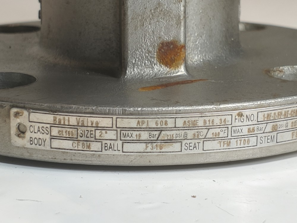 Chaoda 2" 150# Full Port 2-Piece CF8M Ball Valve 1-BF-2-FP-RF-CF8M-2-R-C-L