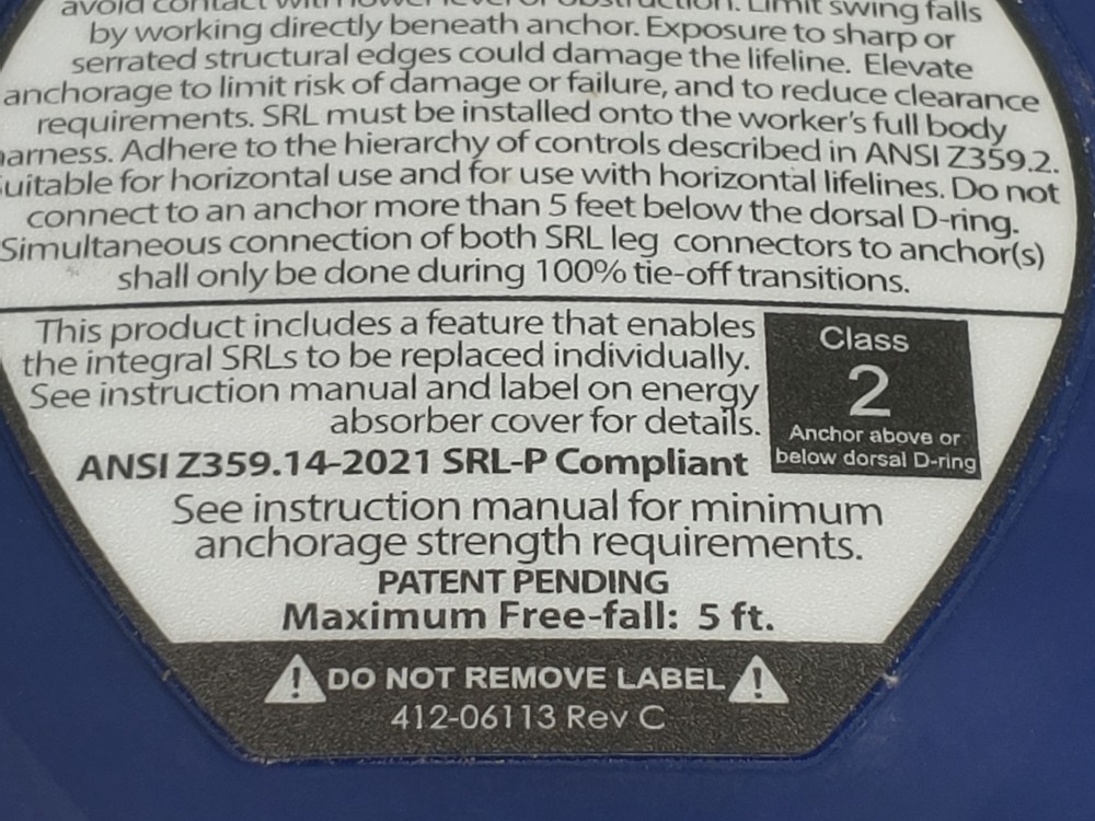 FallTech 84108TP3 FT-X Lifeline EdgeCore Leading Edge 8' Personal SRL 