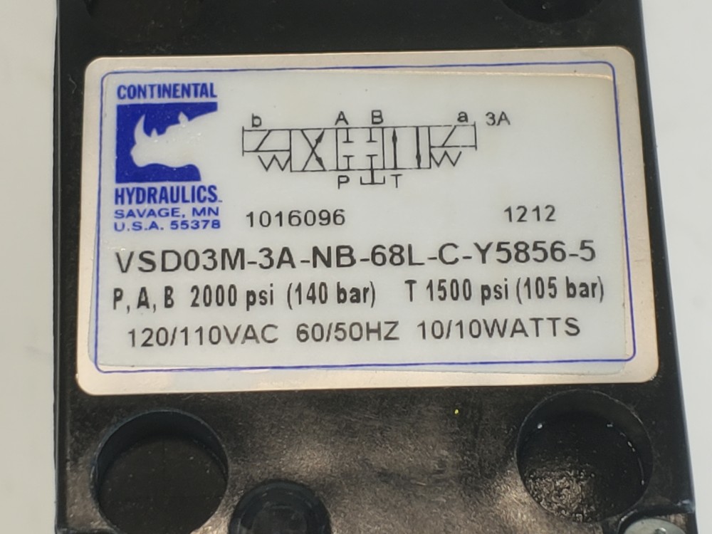 Continental Hydraulics Directional Control Valve VSD03M-3A-NB-68L-C-Y5856-5