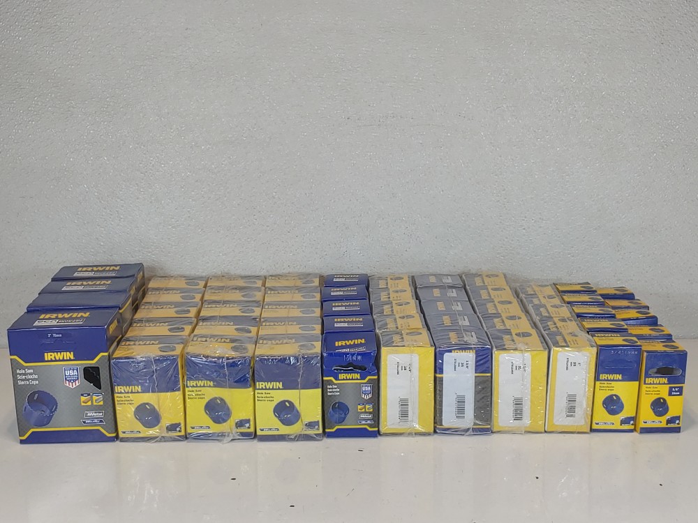 Lot of (54) Irwin Bi-Metal Hole Saws Cut Diameter 5/8" - 3"