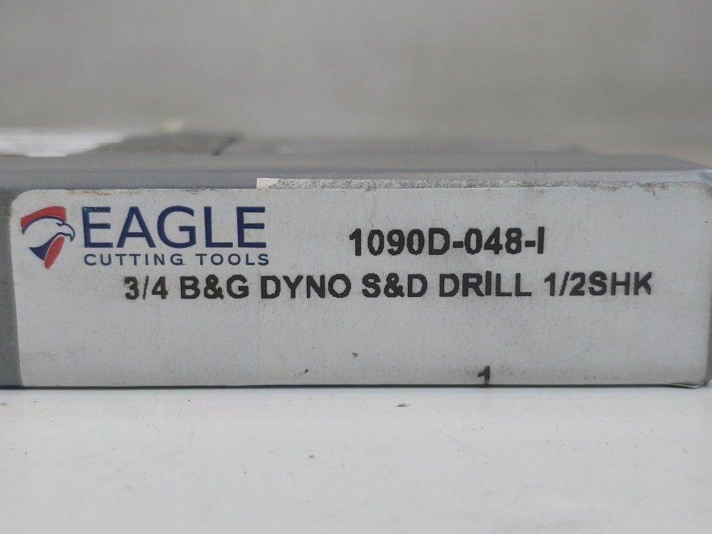 Lot of (5) Eagle Cutting Tools 3/4" S&D Drill Bits with 1/2" Shank 1090D-048-I 