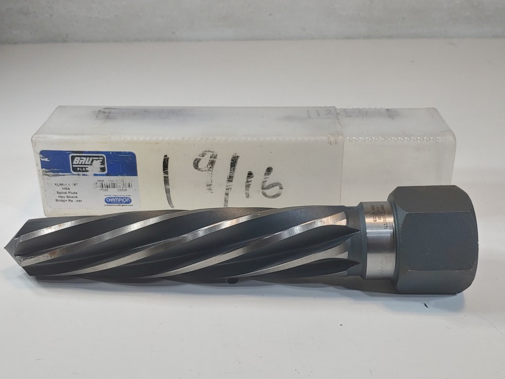 Champion 1-9/16" HSS Spiral Flute Hex Shank Bridge Reamer XL86-1-9/16