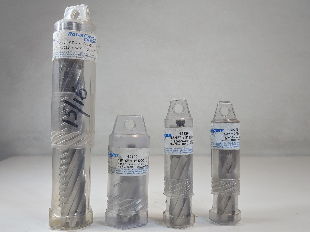 Set of (4) Hougen 12000 Series Rotabroach Annular Cutters Sizes 3/4" - 15/16"