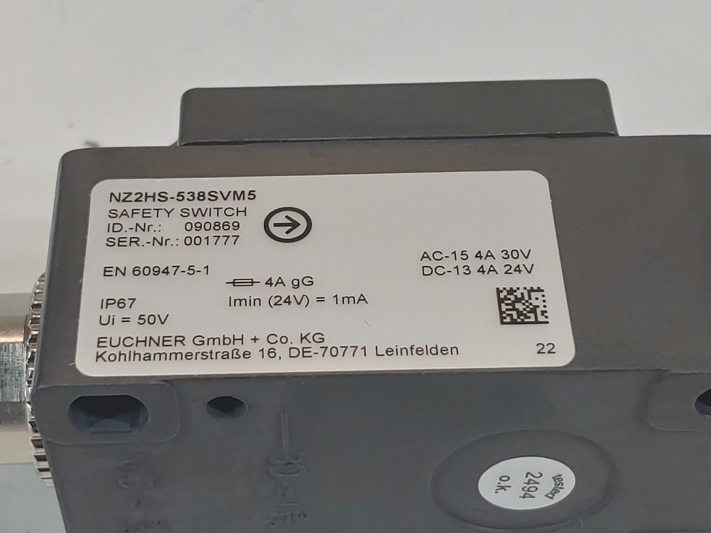 Euchner Safety Limit/Position Switch NZ2HS-538SVM5