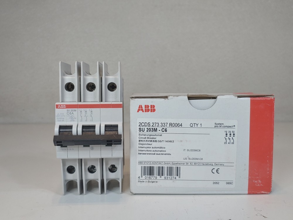 ABB 6A 3-Pole Miniature Circuit Breaker Type SU 203M-C6