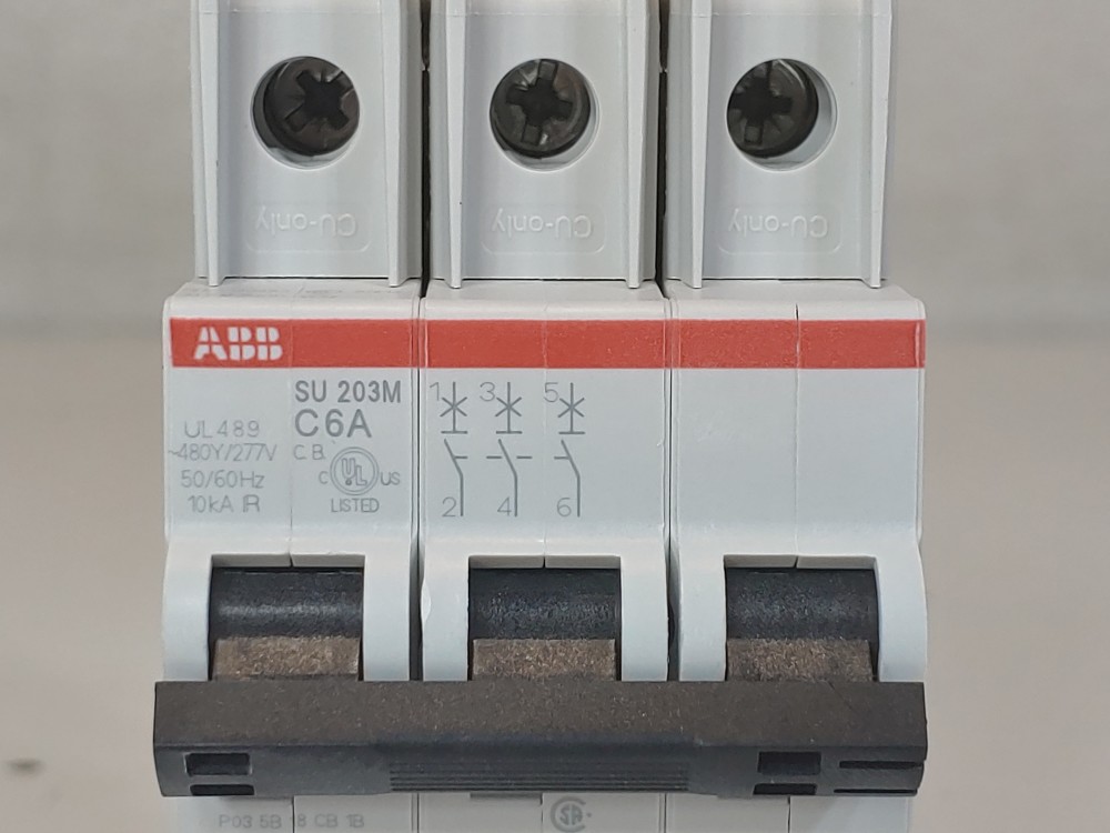 ABB 6A 3-Pole Miniature Circuit Breaker Type SU 203M-C6