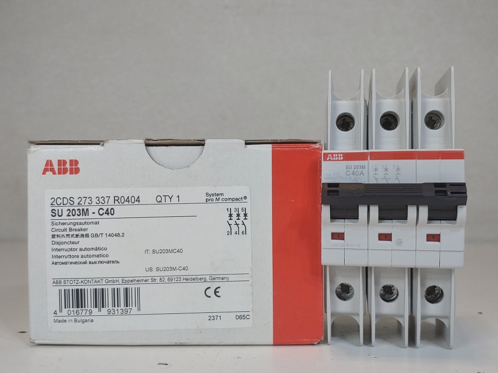 ABB 40A 3-Pole Miniature Circuit Breaker Type SU 203M-C40