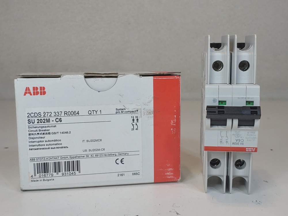 ABB 6 Amp 2-Pole Miniature Circuit Breaker Type SU 202M-C6
