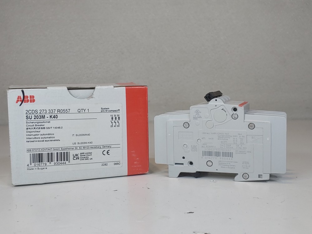 ABB 40A 3-Pole Miniature Circuit Breaker Type SU 203M-K40