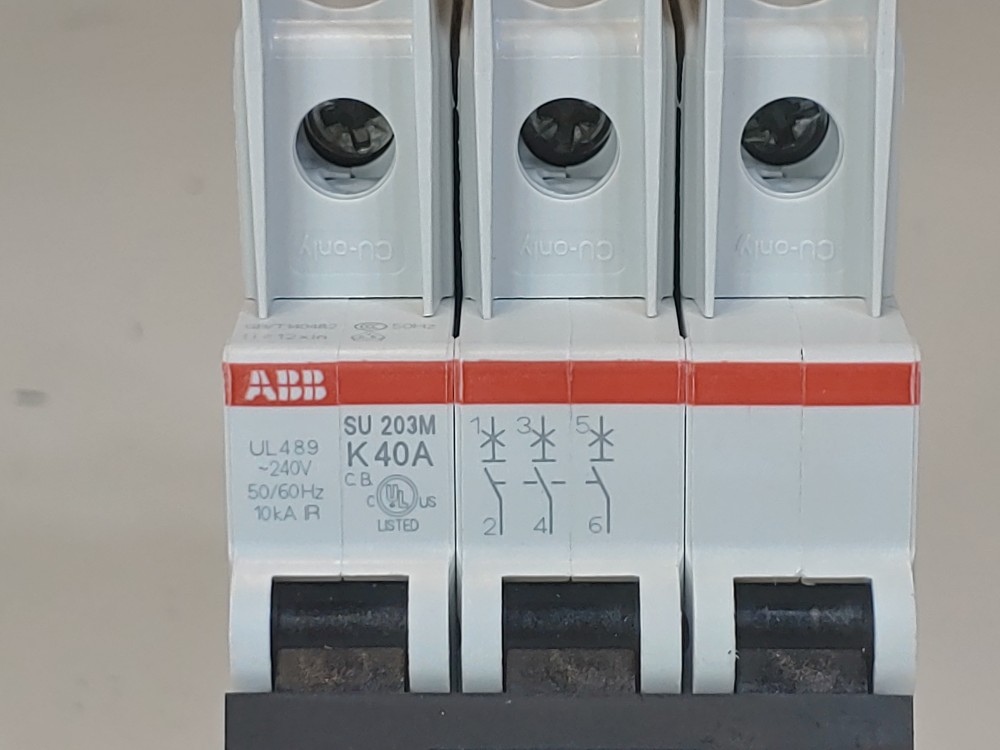 ABB 40A 3-Pole Miniature Circuit Breaker Type SU 203M-K40