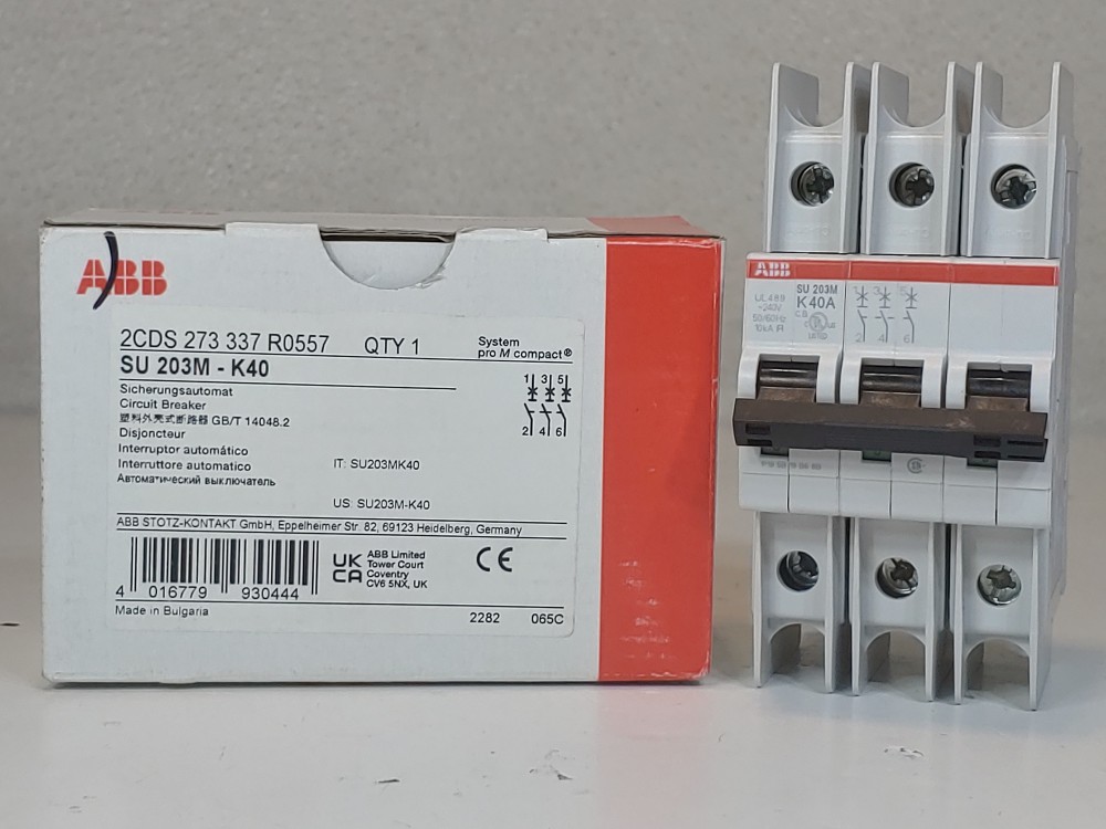 ABB 40A 3-Pole Miniature Circuit Breaker Type SU 203M-K40