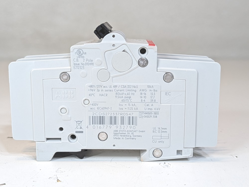 ABB 35 Amp 2-Pole Miniature Circuit Breaker Type SU 202M-K35