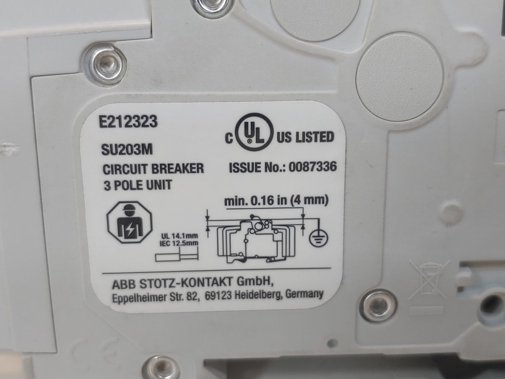 ABB 6 Amp 2-Pole Miniature Circuit Breaker Type SU 203M-K6