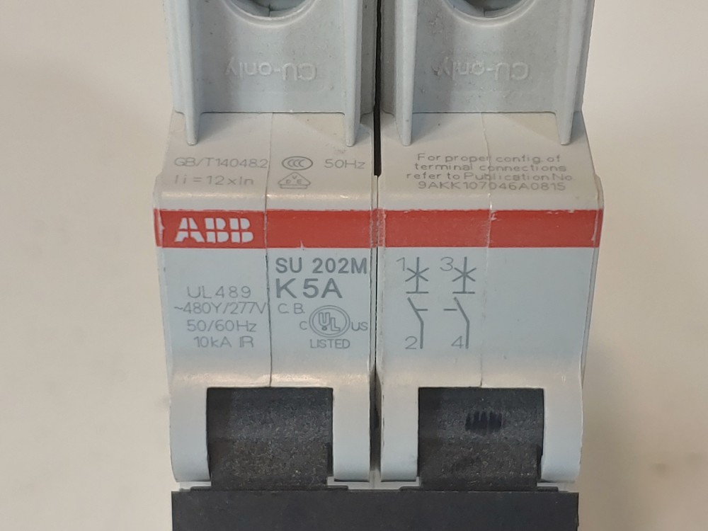 ABB 5 Amp 2-Pole Miniature Circuit Breaker Type SU 202M-K5