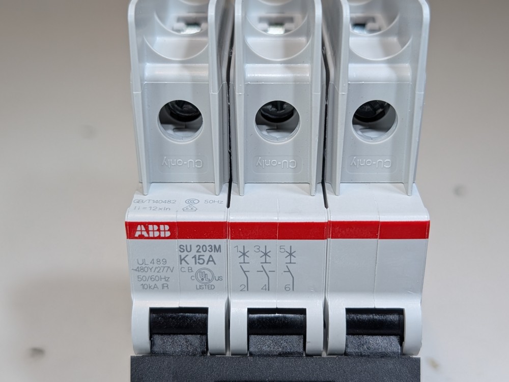 ABB 15 Amp 3-Pole Miniature Circuit Breaker Type SU 203M-K15