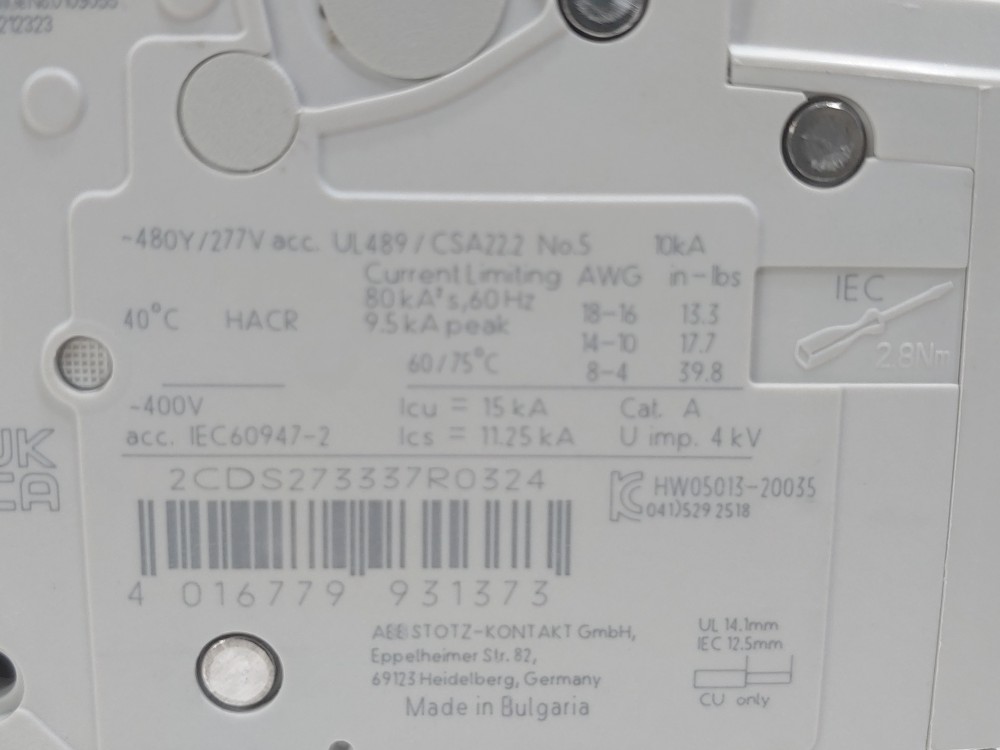 ABB 32 Amp 3-Pole Miniature Circuit Breaker Type SU 203M-C32